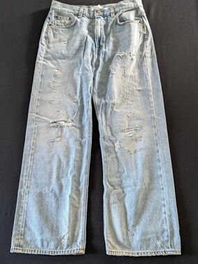 HAIKURE Winny Jeans 29 Broken Celestial Distressed Wide Leg Relaxed Italy NWT